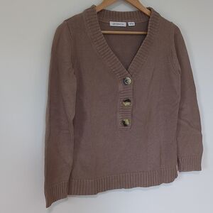 Liz Claiborne Light Brown Cotton Sweater